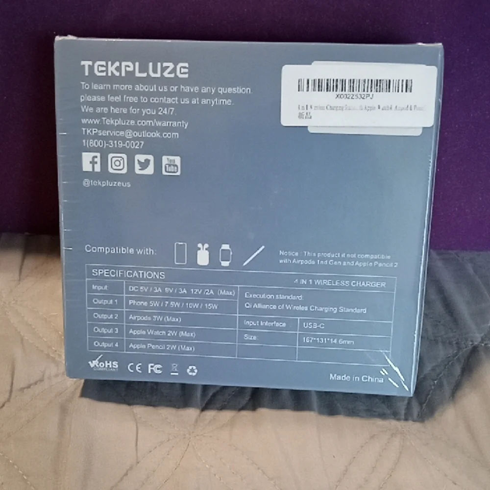 Black 4 in 1 Wireless Charger
